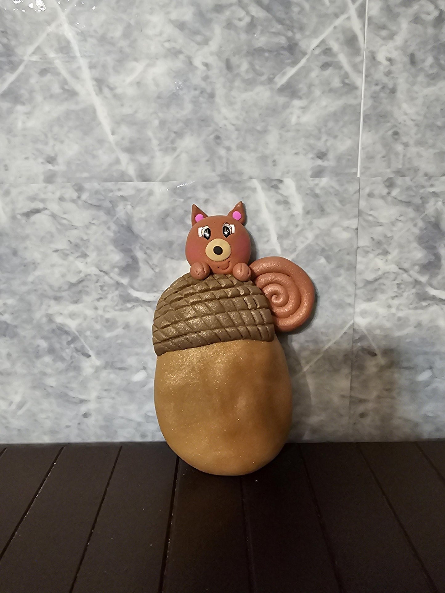 Squirrel Acorn Wreath Attachment | Handmade Autumn Woodland Animal Decor