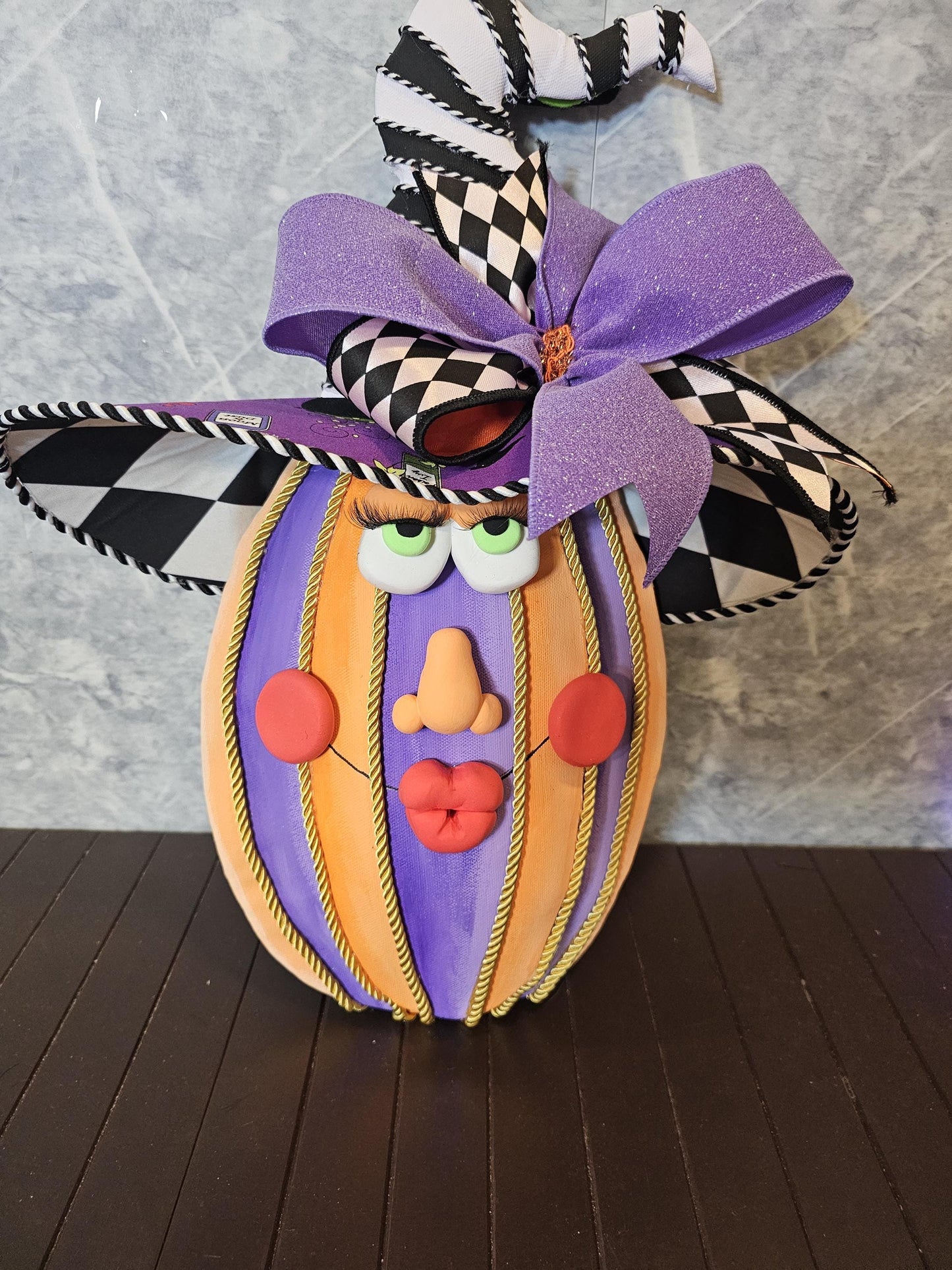 Hand Painted Halloween Gourd Decor | Whimsical Fall Centerpiece, Mackenzie Childs Inspired