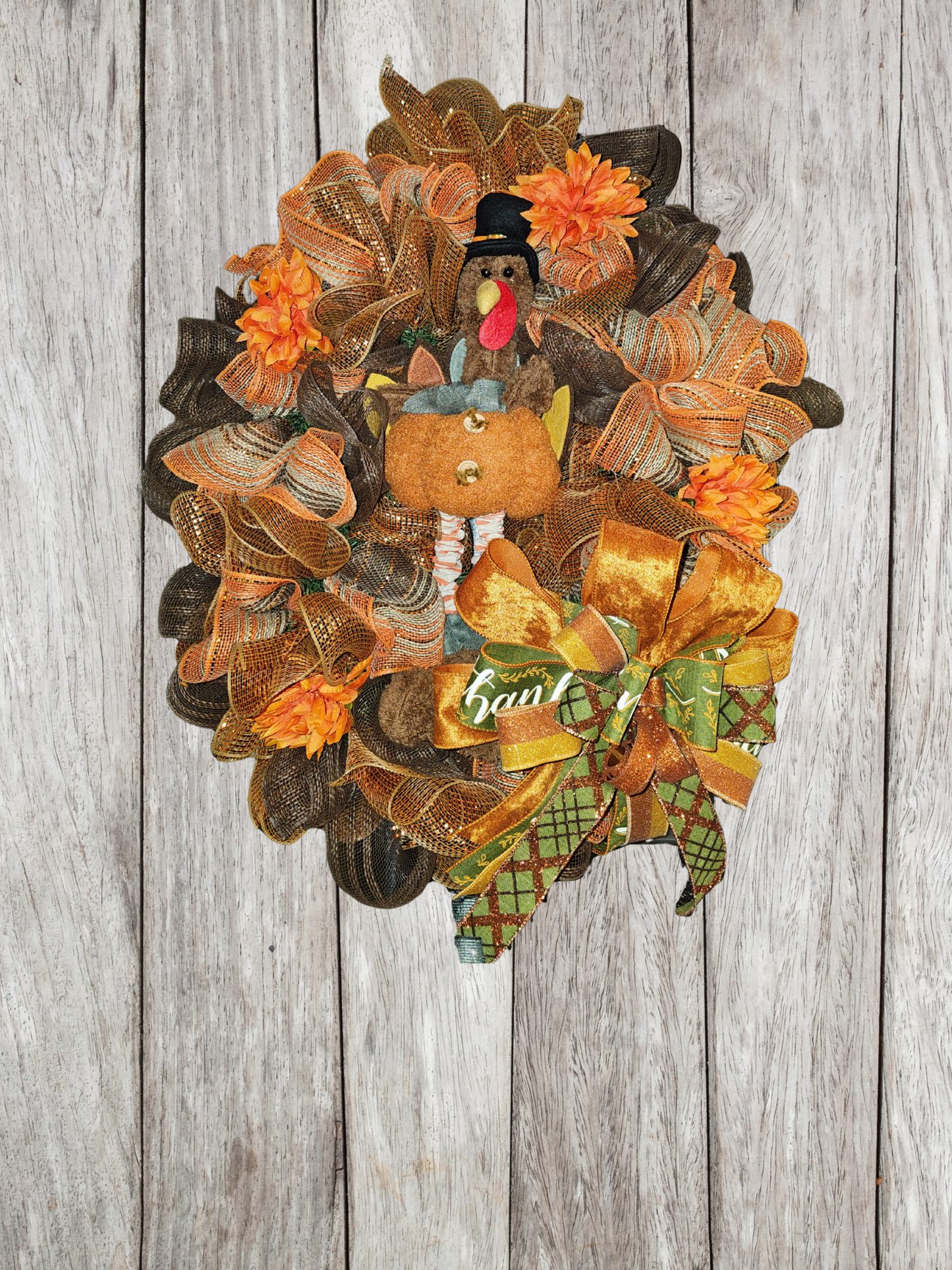 🦃 Harvest Turkey Blessings Wreath 🍂