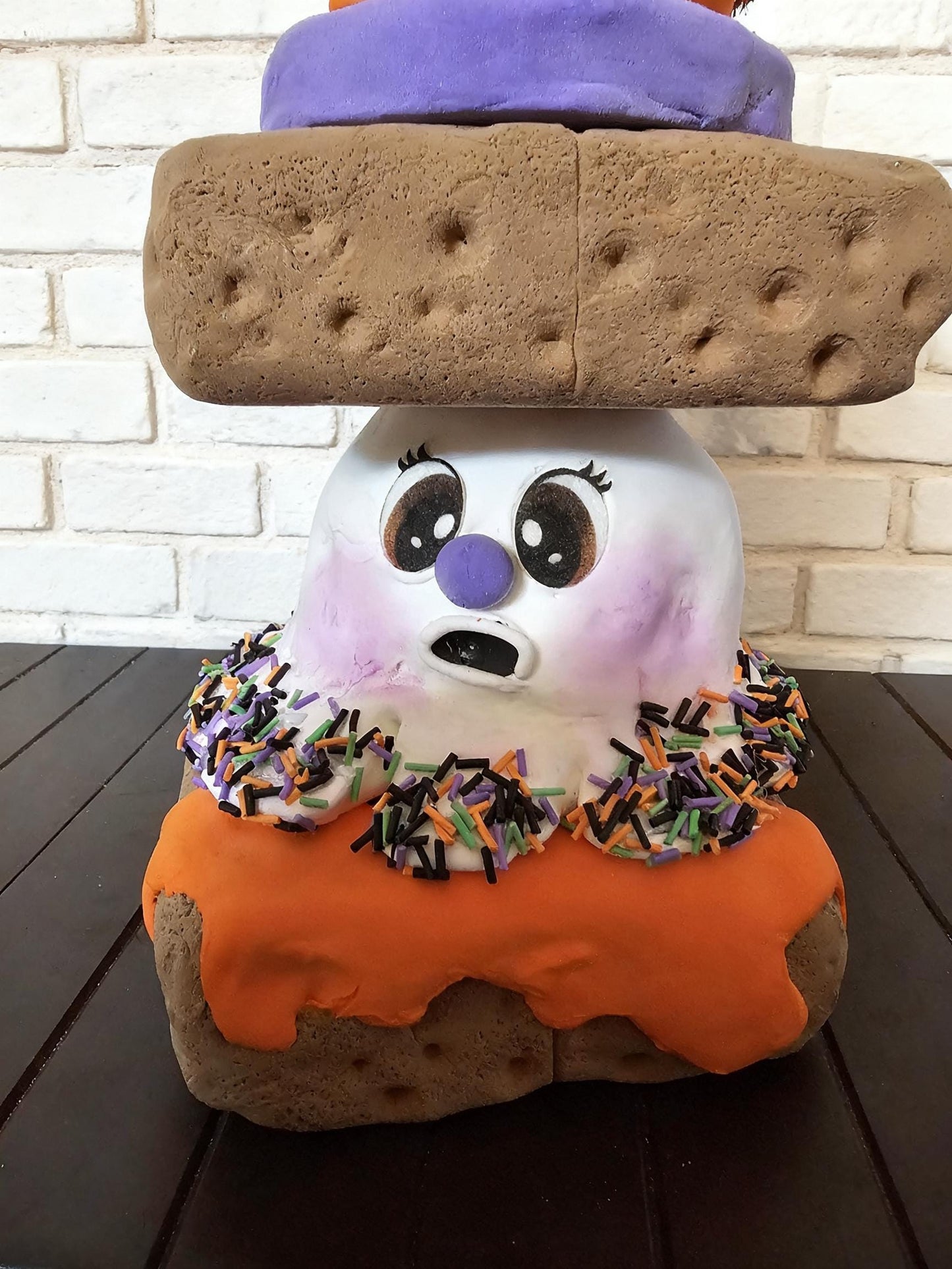 Whimsical Halloween Ghost S'mores Decor | Handmade Spooky Treat Centerpiece with Witch Hat