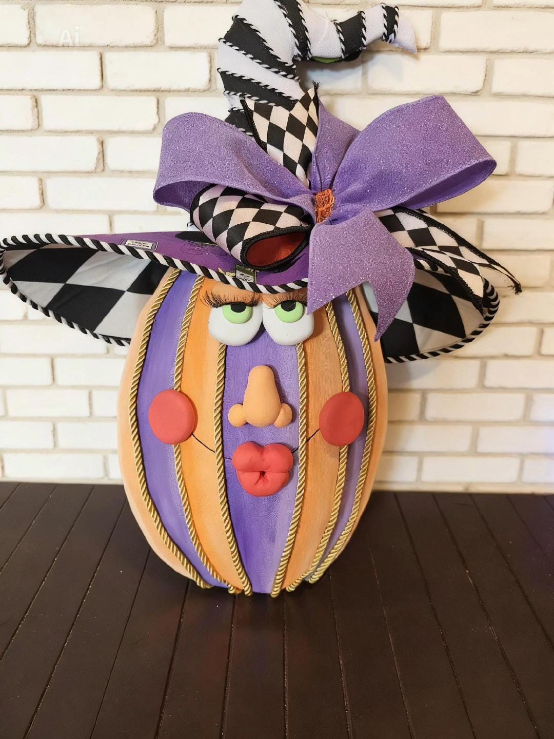 Hand Painted Halloween Gourd Decor | Whimsical Fall Centerpiece, Mackenzie Childs Inspired