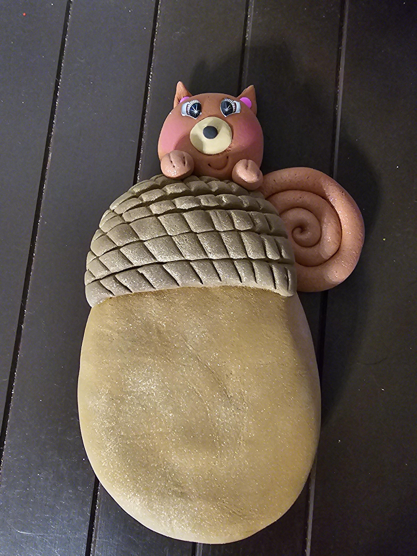 Squirrel Acorn Wreath Attachment | Handmade Autumn Woodland Animal Decor