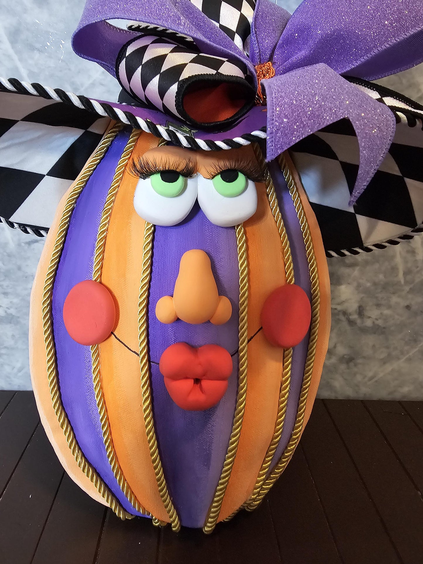 Hand Painted Halloween Gourd Decor | Whimsical Fall Centerpiece, Mackenzie Childs Inspired