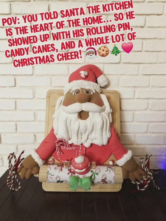 PRE-ORDER: Santa’s Christmas Kitchen – Handmade Clay Santa Kitchen Décor