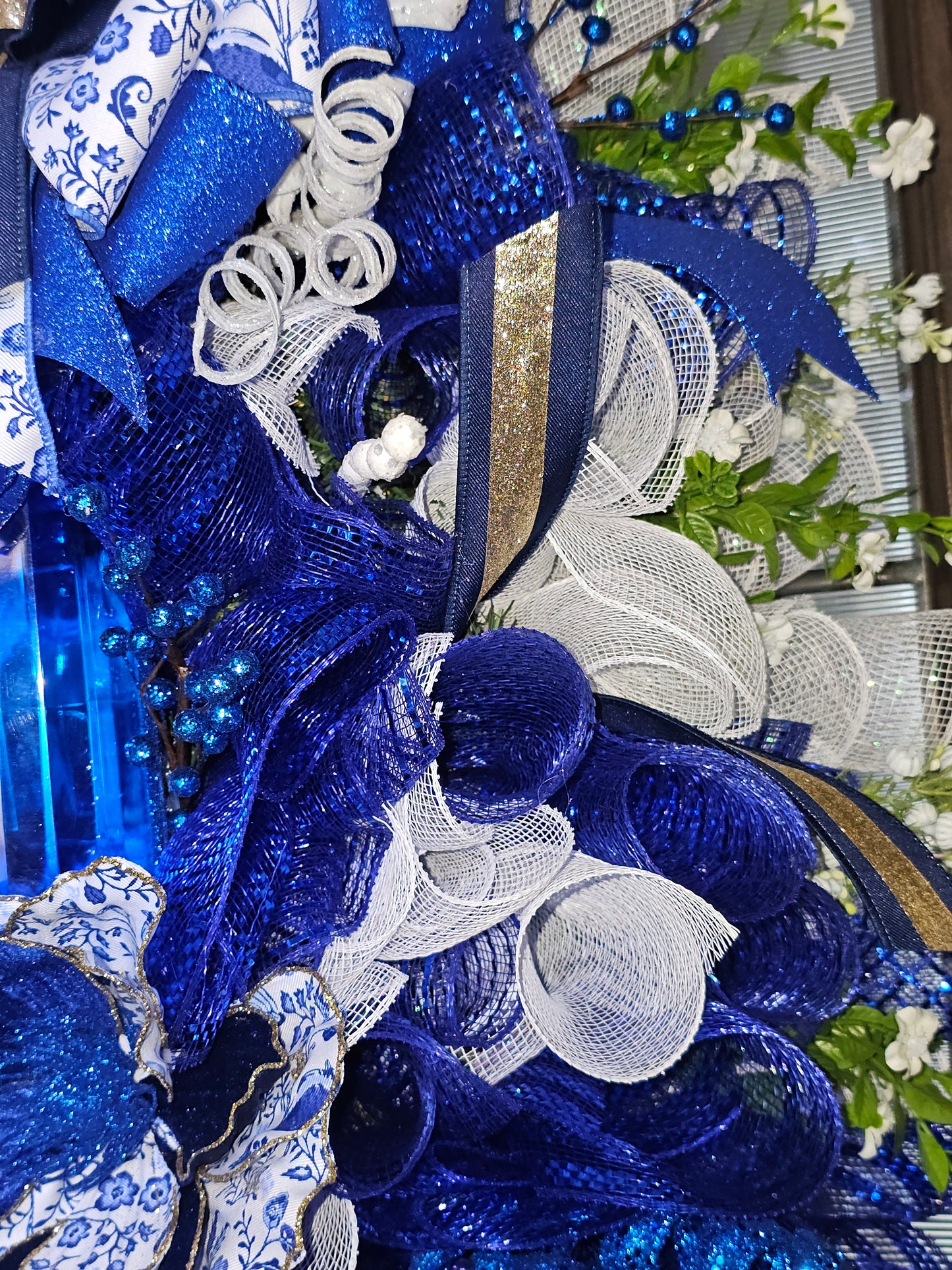Blue Chinoiserie Jewel Wreath