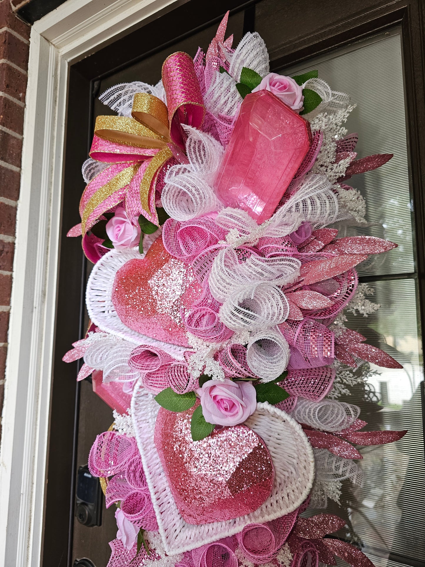 Pink & Gold Sweetheart Double Basket Swag