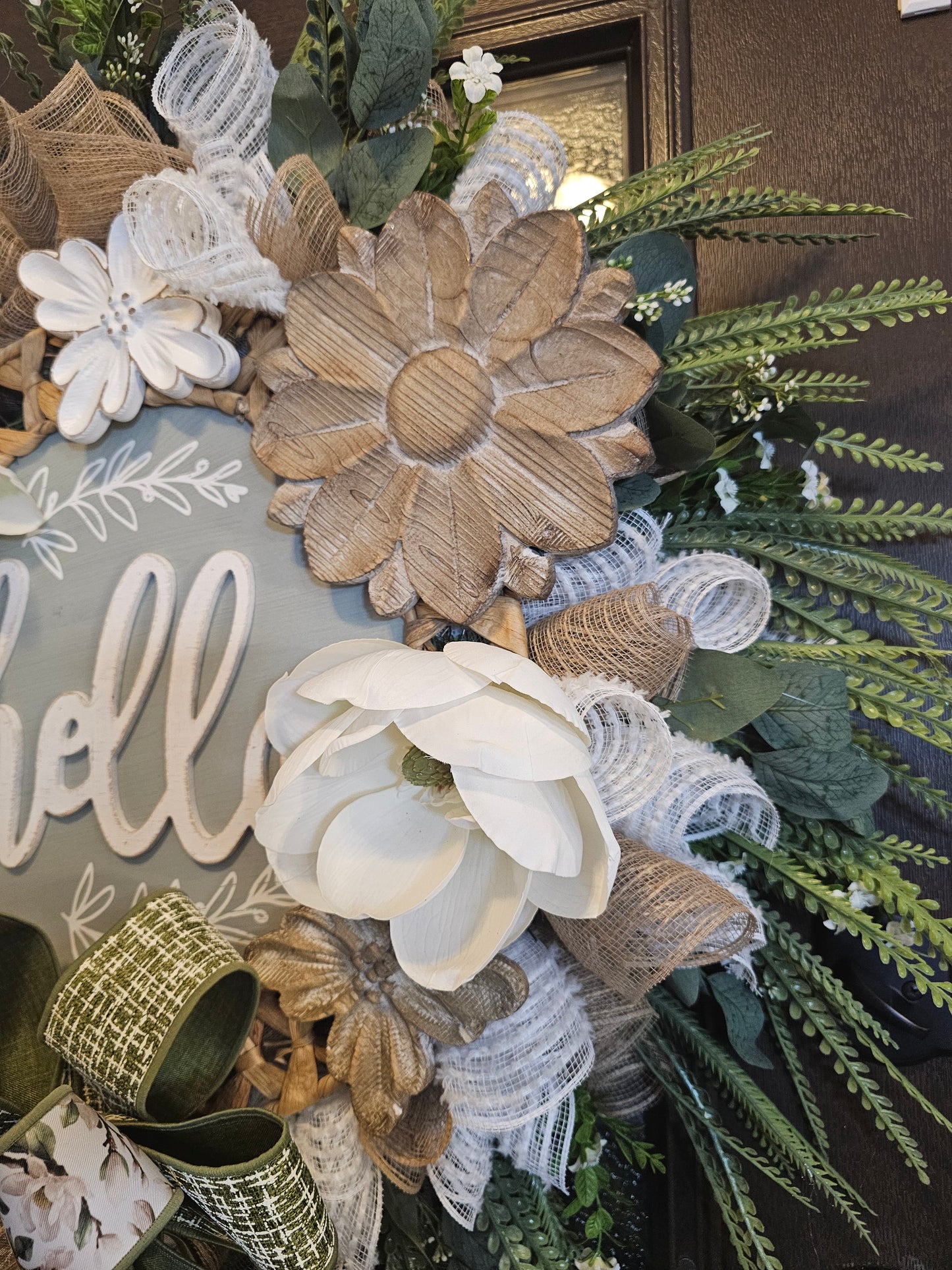 Hello Water Hyacinth Sage Wreath