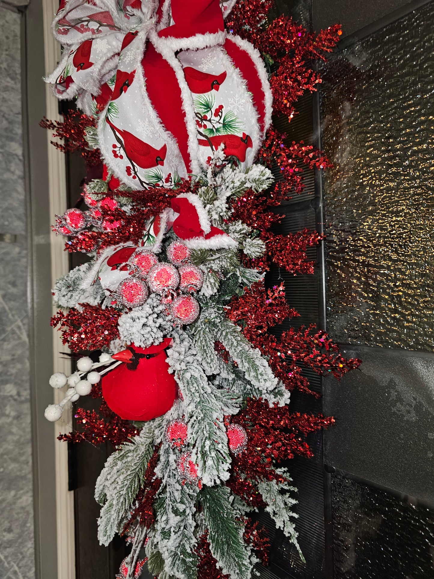 Winter Cardinal Blessings” Christmas Swag