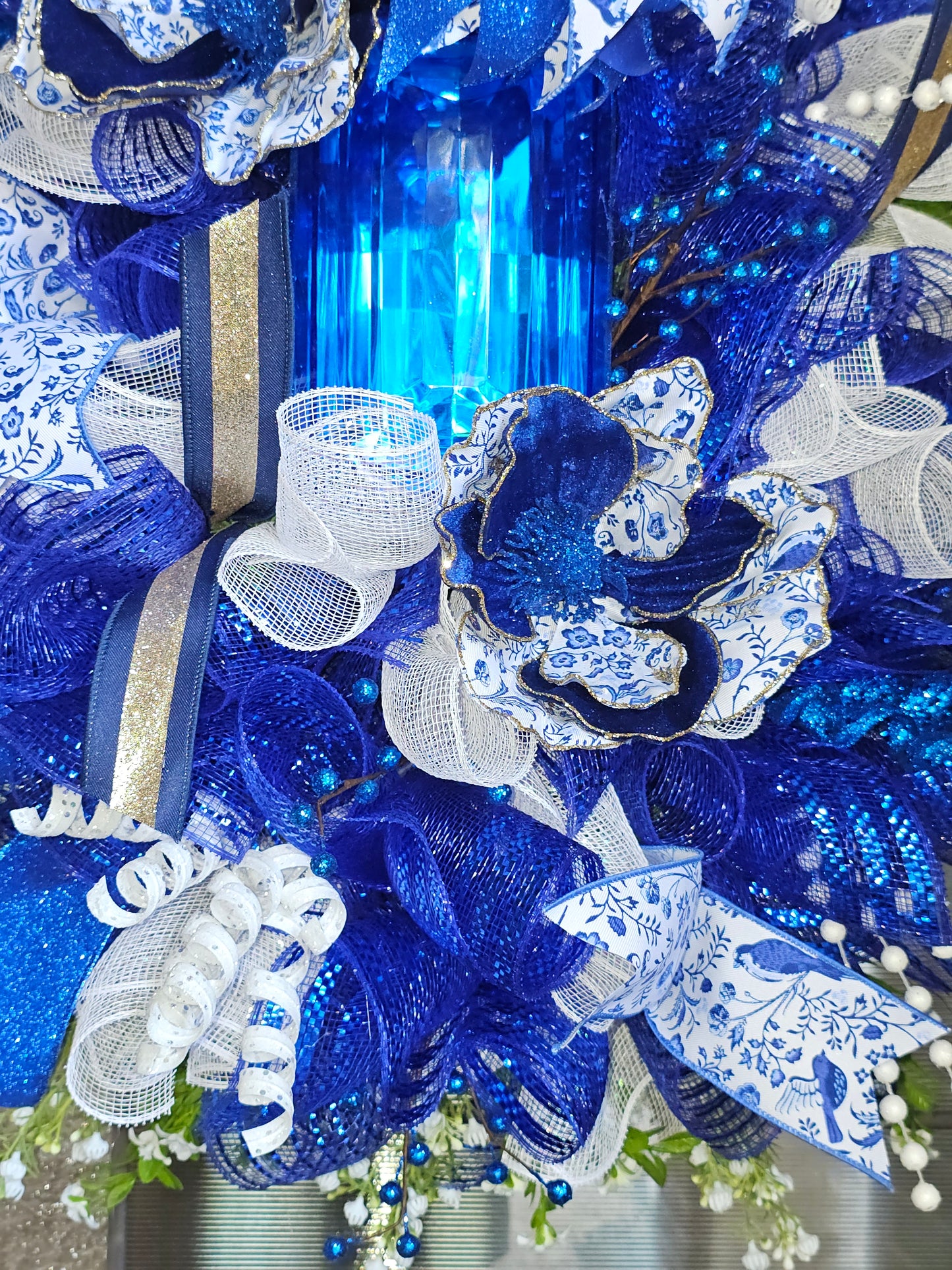 Blue Chinoiserie Jewel Wreath