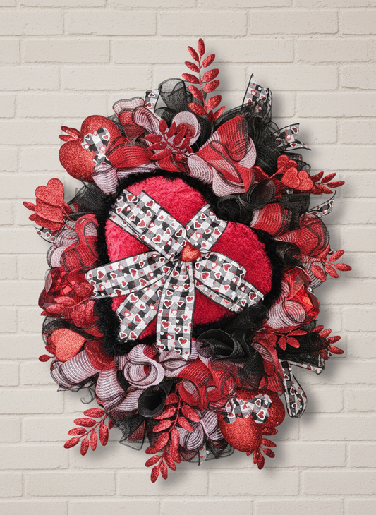 Bold Hearts Valentine Statement Wreath