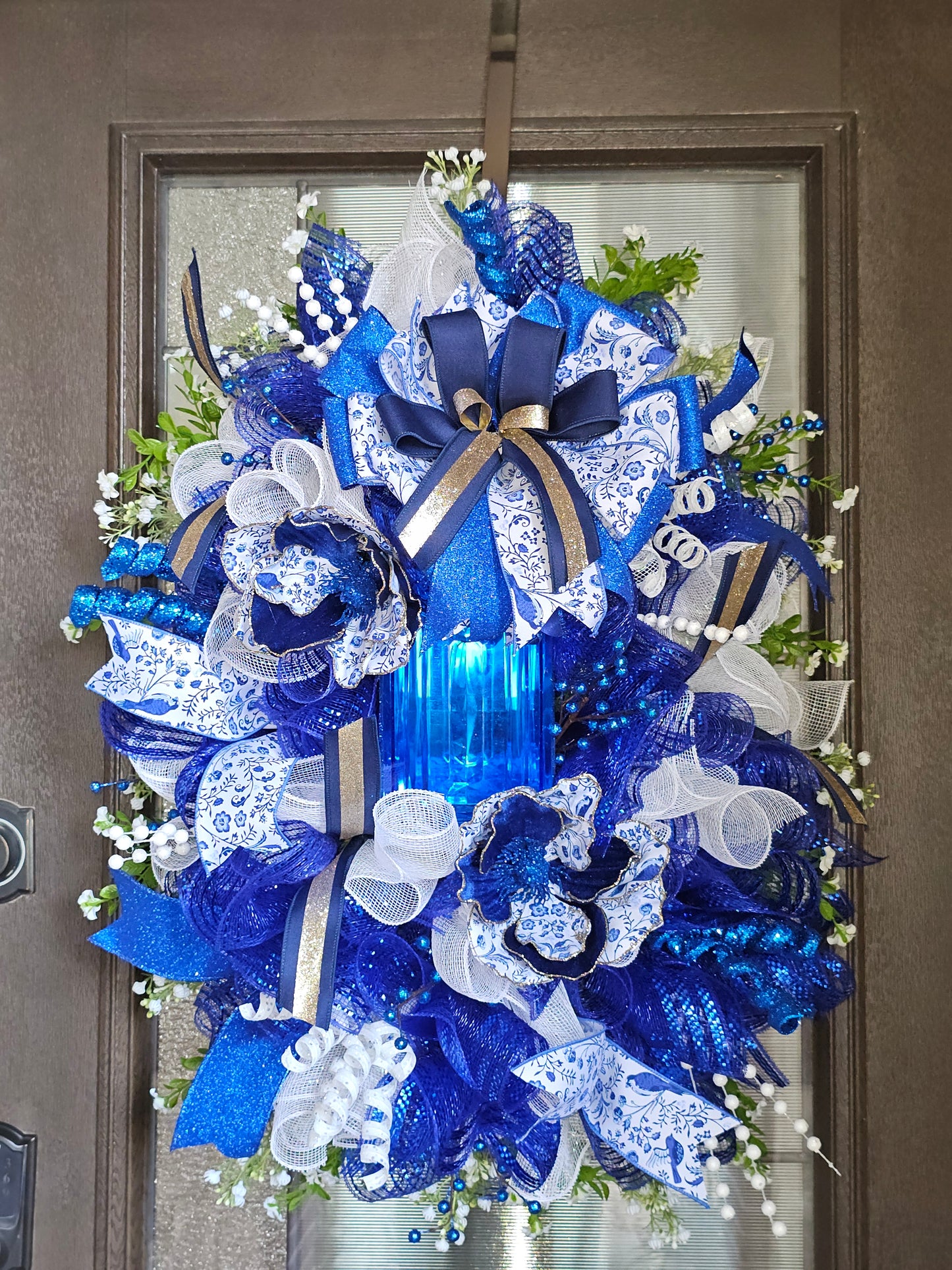 Blue Chinoiserie Jewel Wreath