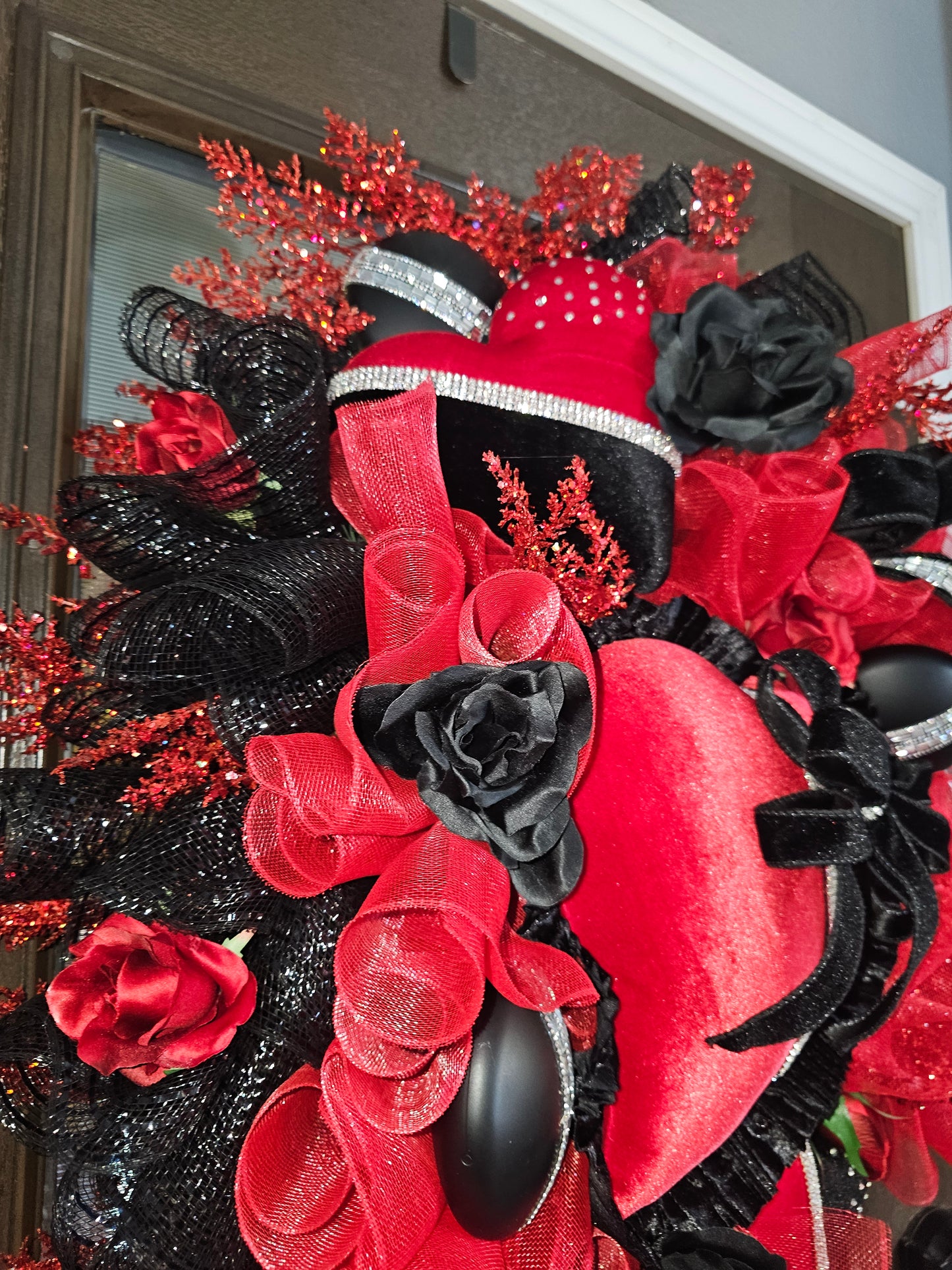 Rhinestone Romance Heart Wreath