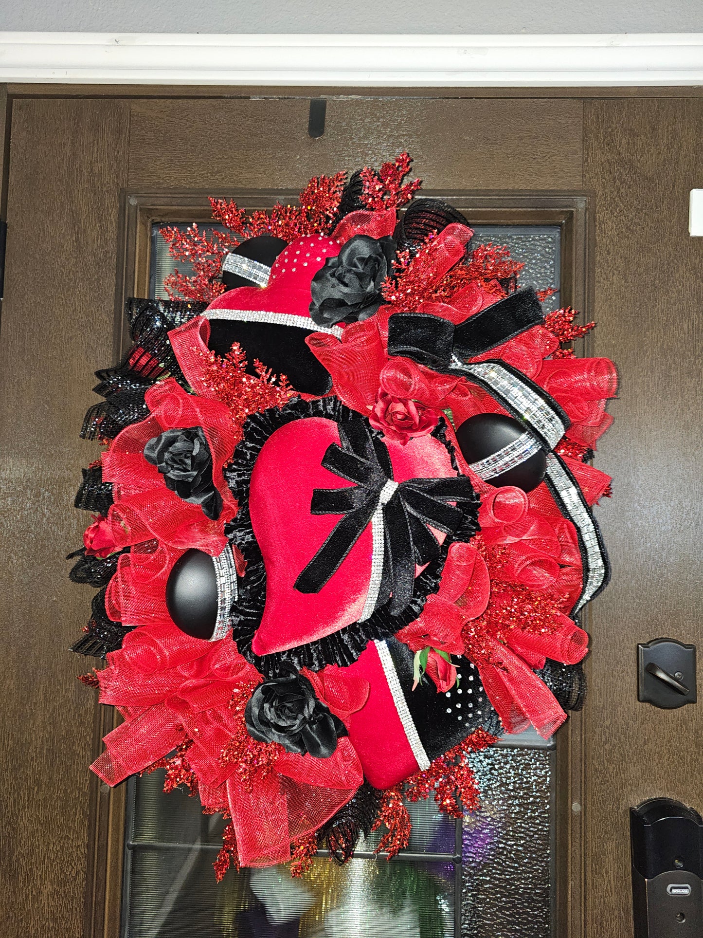 Rhinestone Romance Heart Wreath
