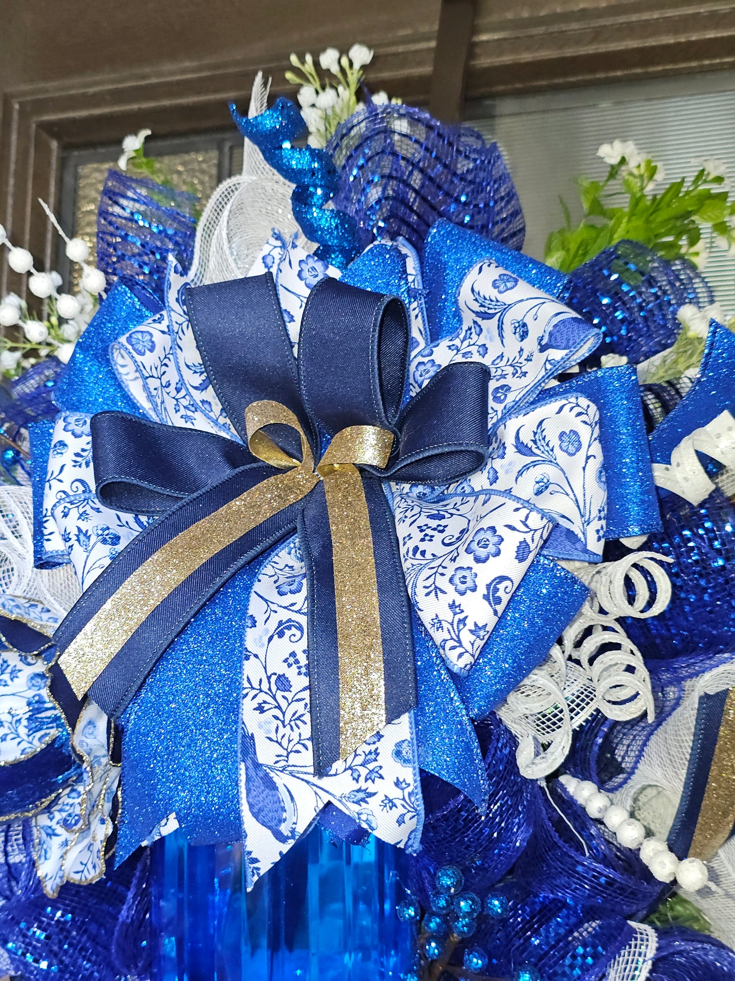 Blue Chinoiserie Jewel Wreath
