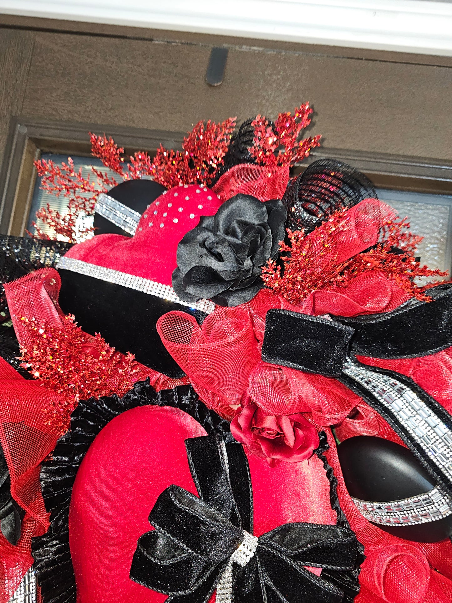 Rhinestone Romance Heart Wreath