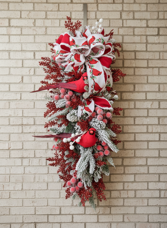 Winter Cardinal Blessings” Christmas Swag