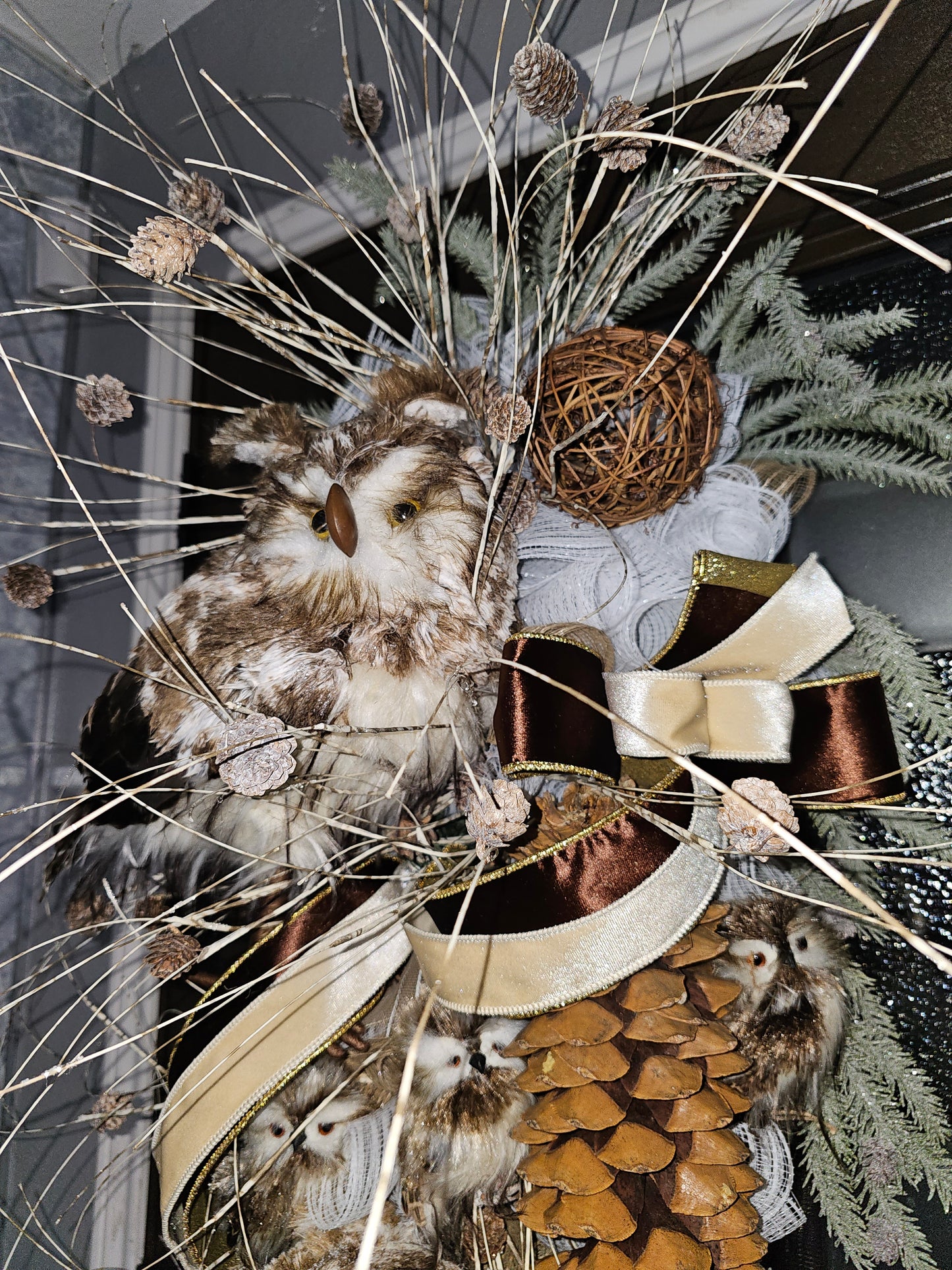 Woodland Owl Winter Swag