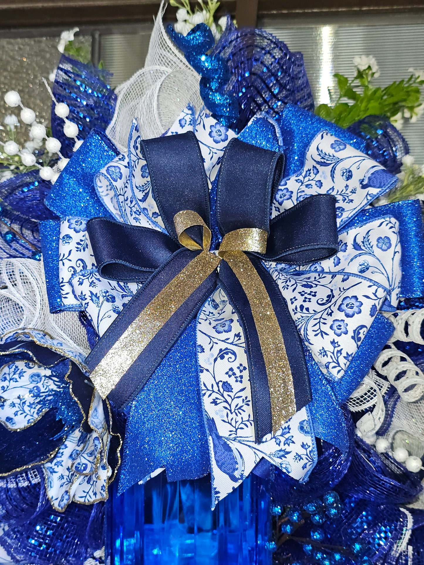 Blue Chinoiserie Jewel Wreath