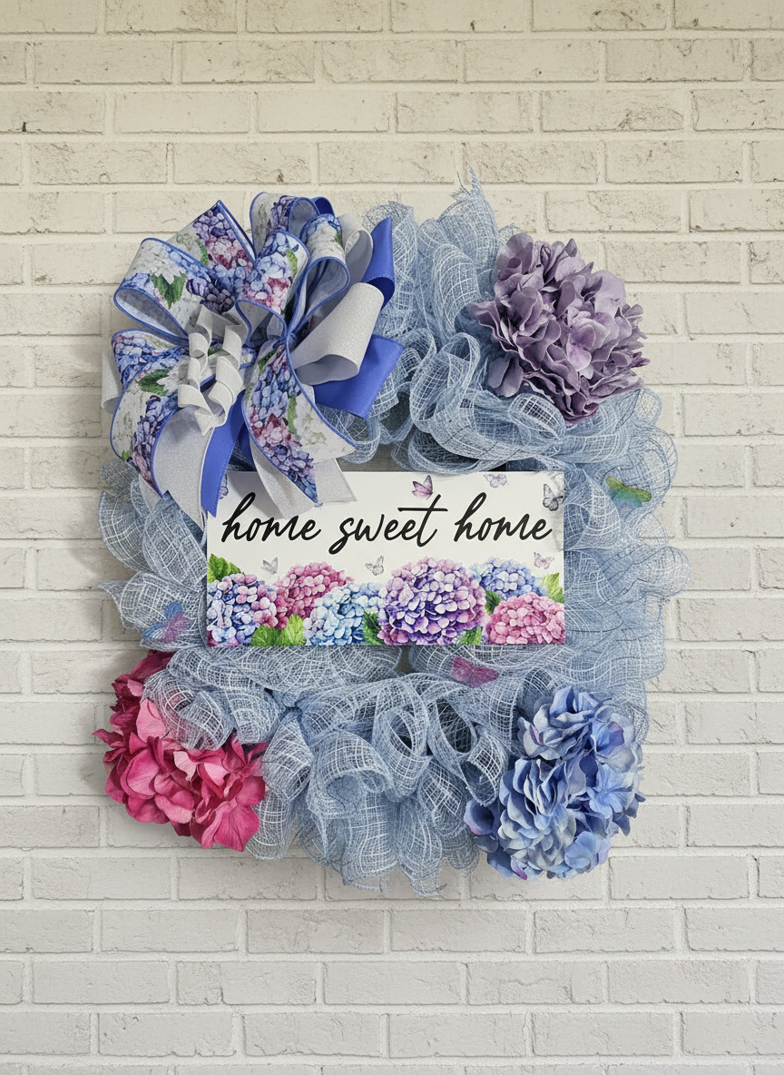 Home Sweet Home Hydrangea Wreath