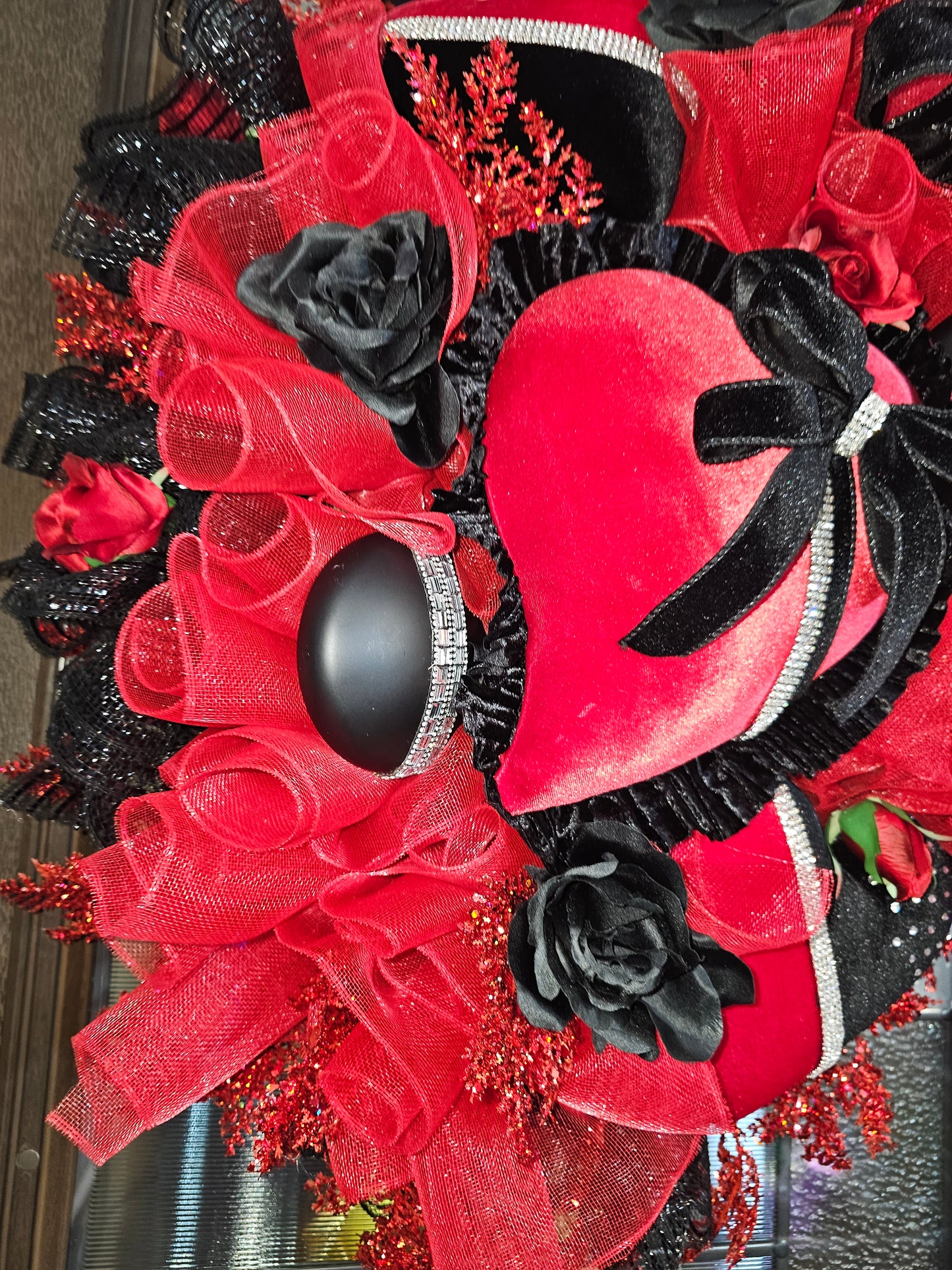 Rhinestone Romance Heart Wreath