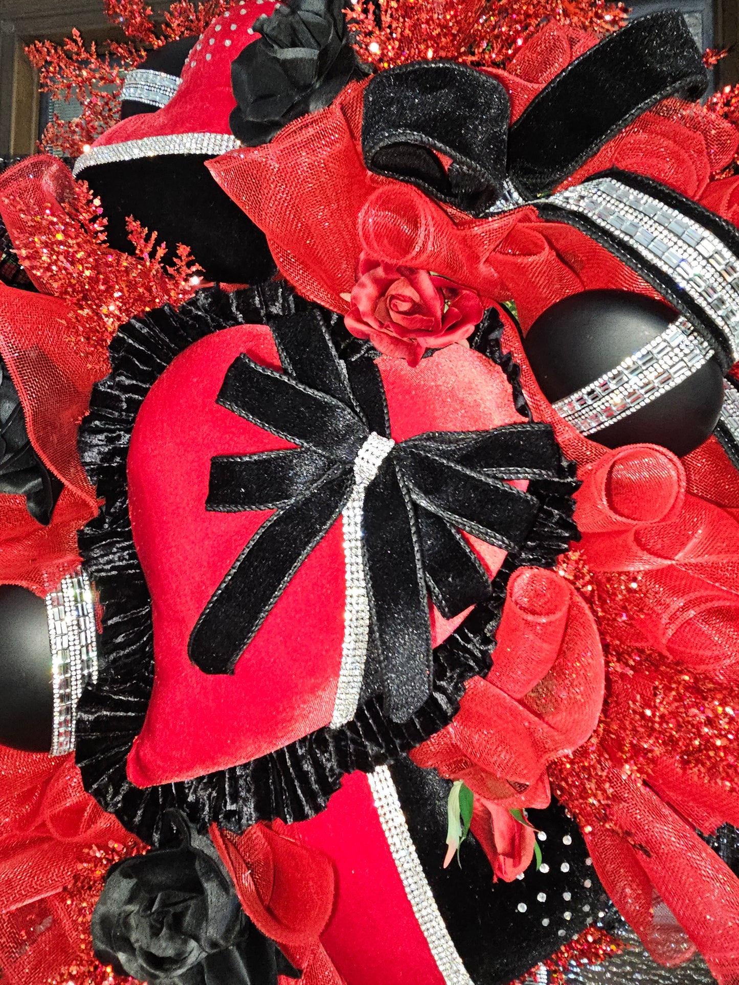 Rhinestone Romance Heart Wreath