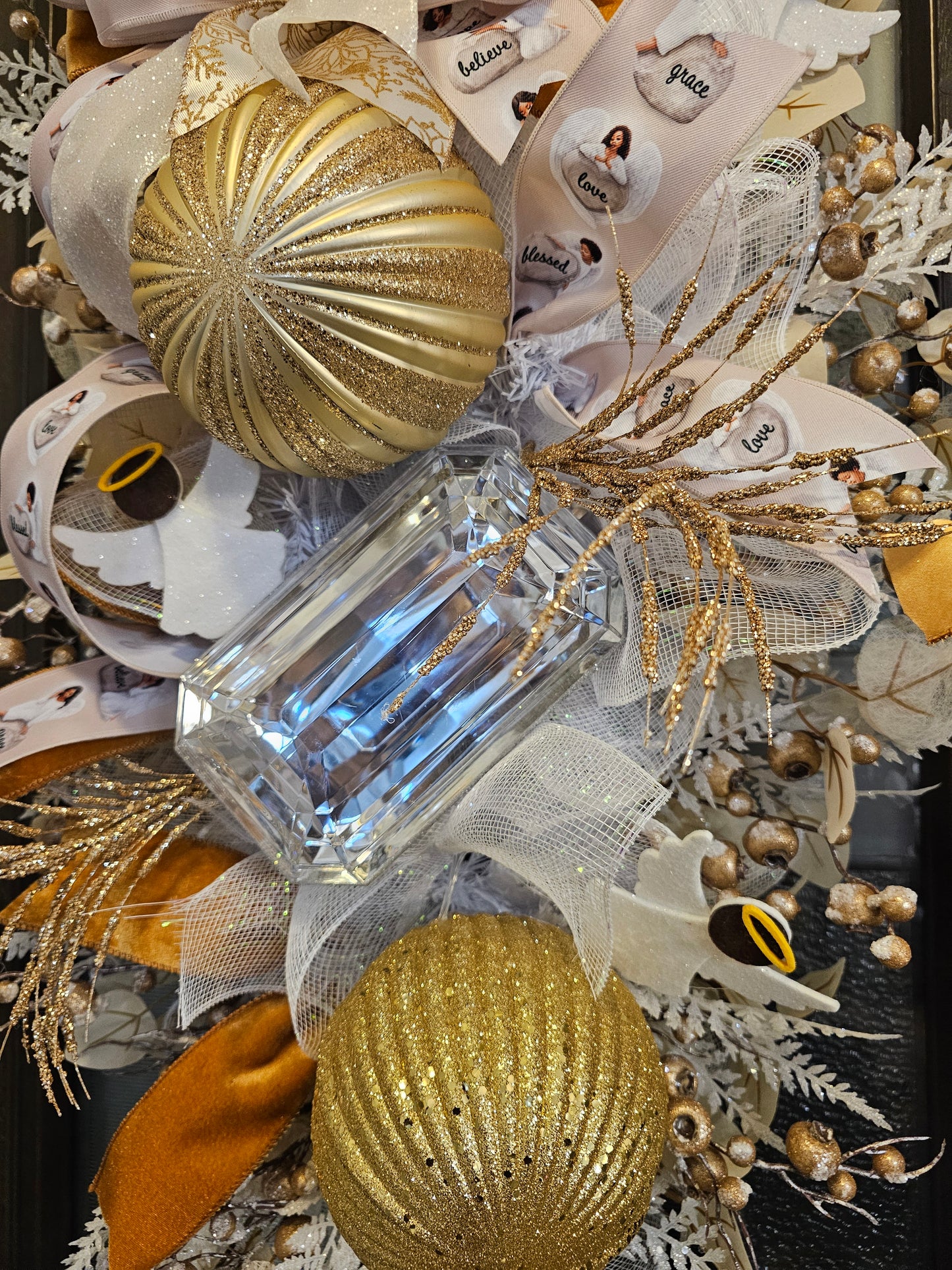 Golden Luxe Black Angel Swag